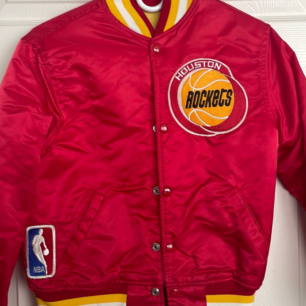 Houston Rockets vintage starter bomber jacket throwback NBA youth